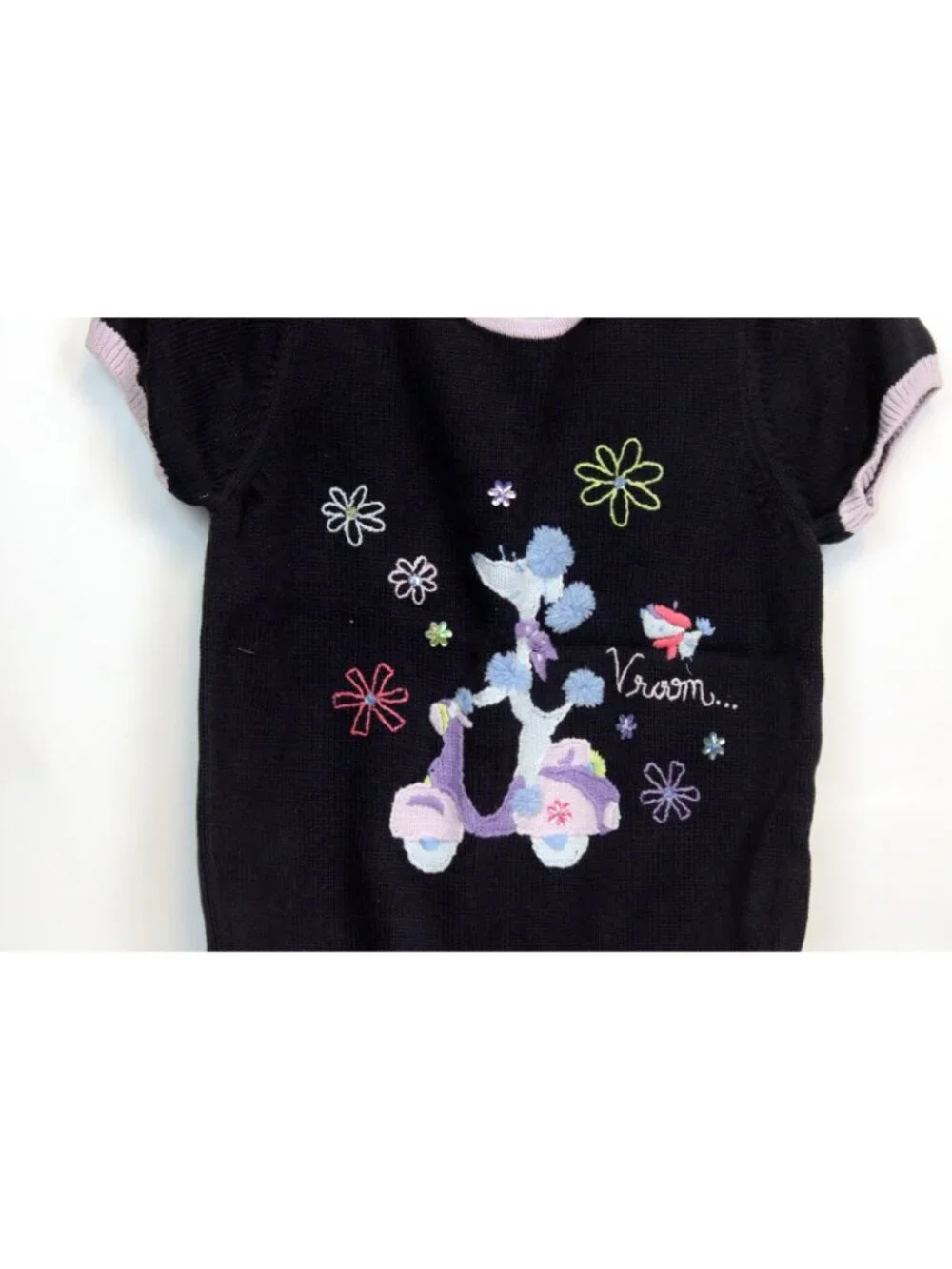 2004 Gymboree European Holiday Sweater sz 9 Poodle Moped French Embroidered Bead
